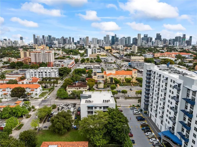 an aerial view of a city