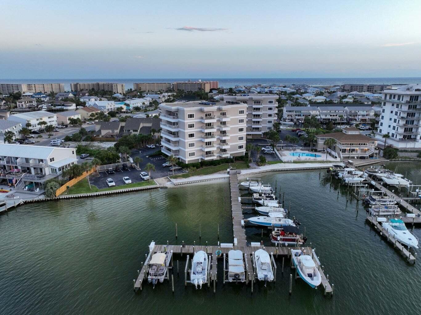 195 Durango Road, Unit 2D Destin, FL 32541 - Photo 55 of 62 an aerial view of a house with a lake view