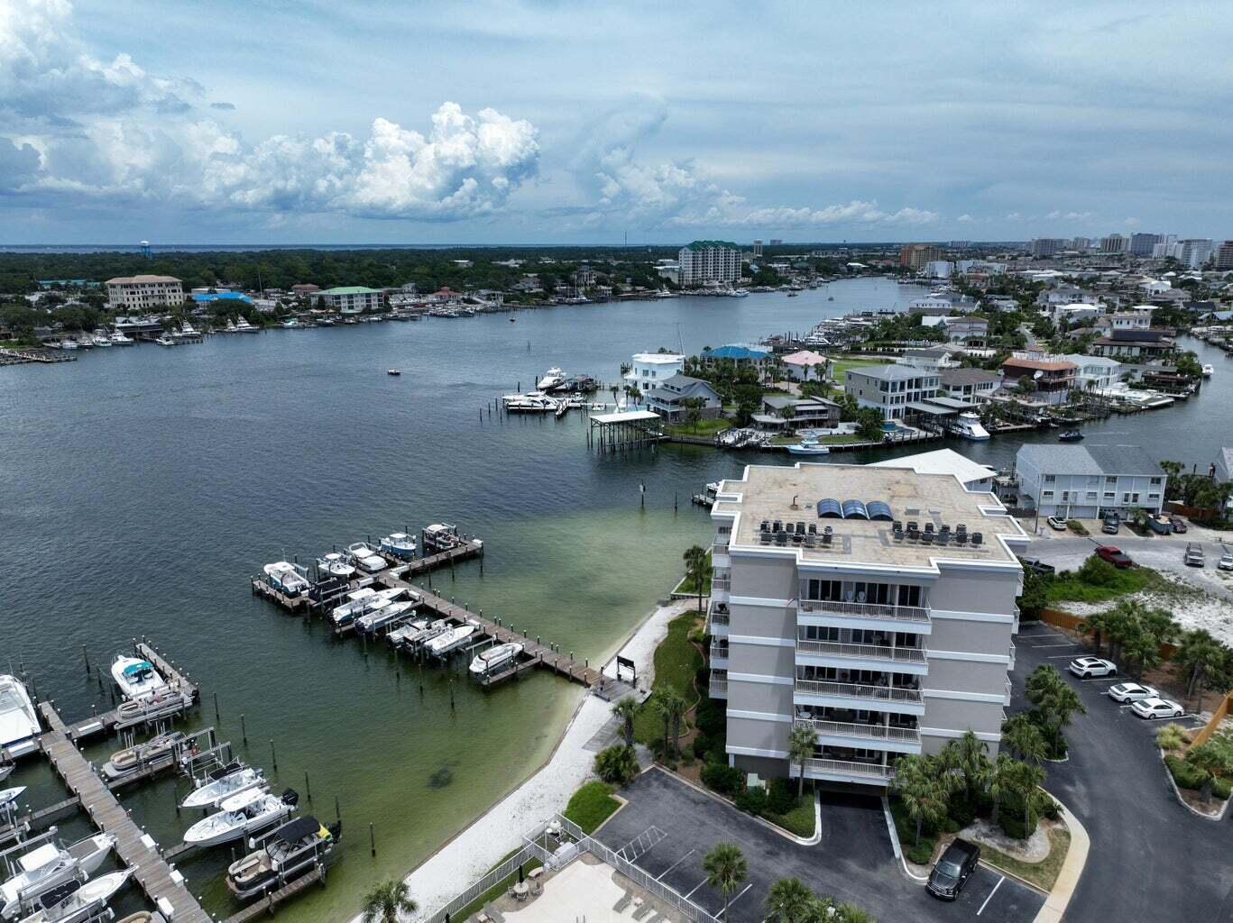 195 Durango Road, Unit 2D Destin, FL 32541 - Photo 61 of 62 an aerial view of a house with a lake view