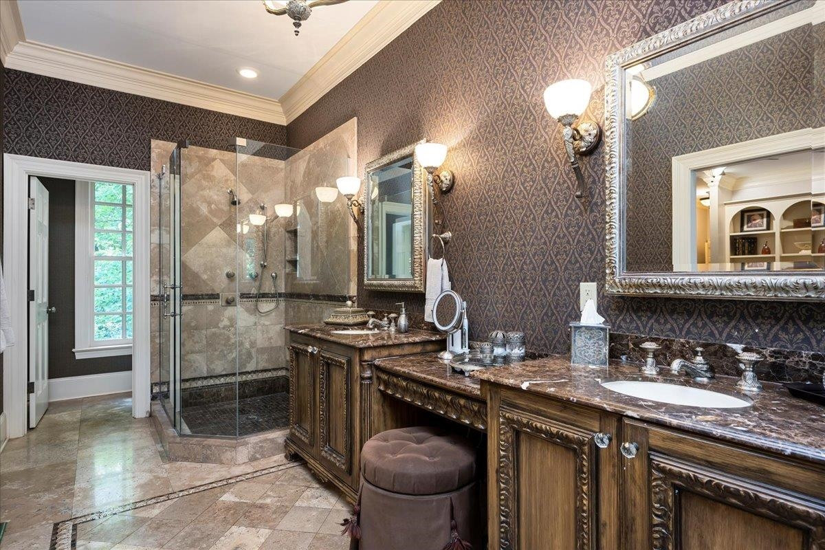 1213 Marlowe Road Raleigh, NC 27609 - Photo 14 of 30 Large Bath with Double Vanities, Soaking Tub, Shower, Water Closet Owner's Suite Bath