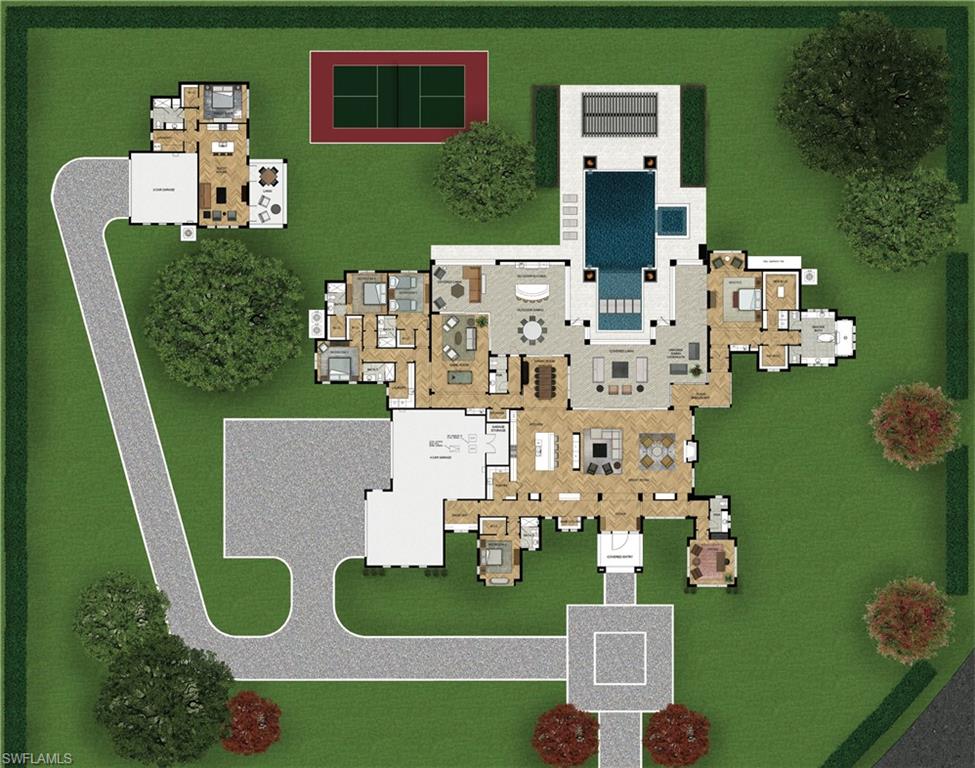 424 Ridge Drive Naples, FL 34108 - Photo 10 of 12 Colored Site and Furniture Plan