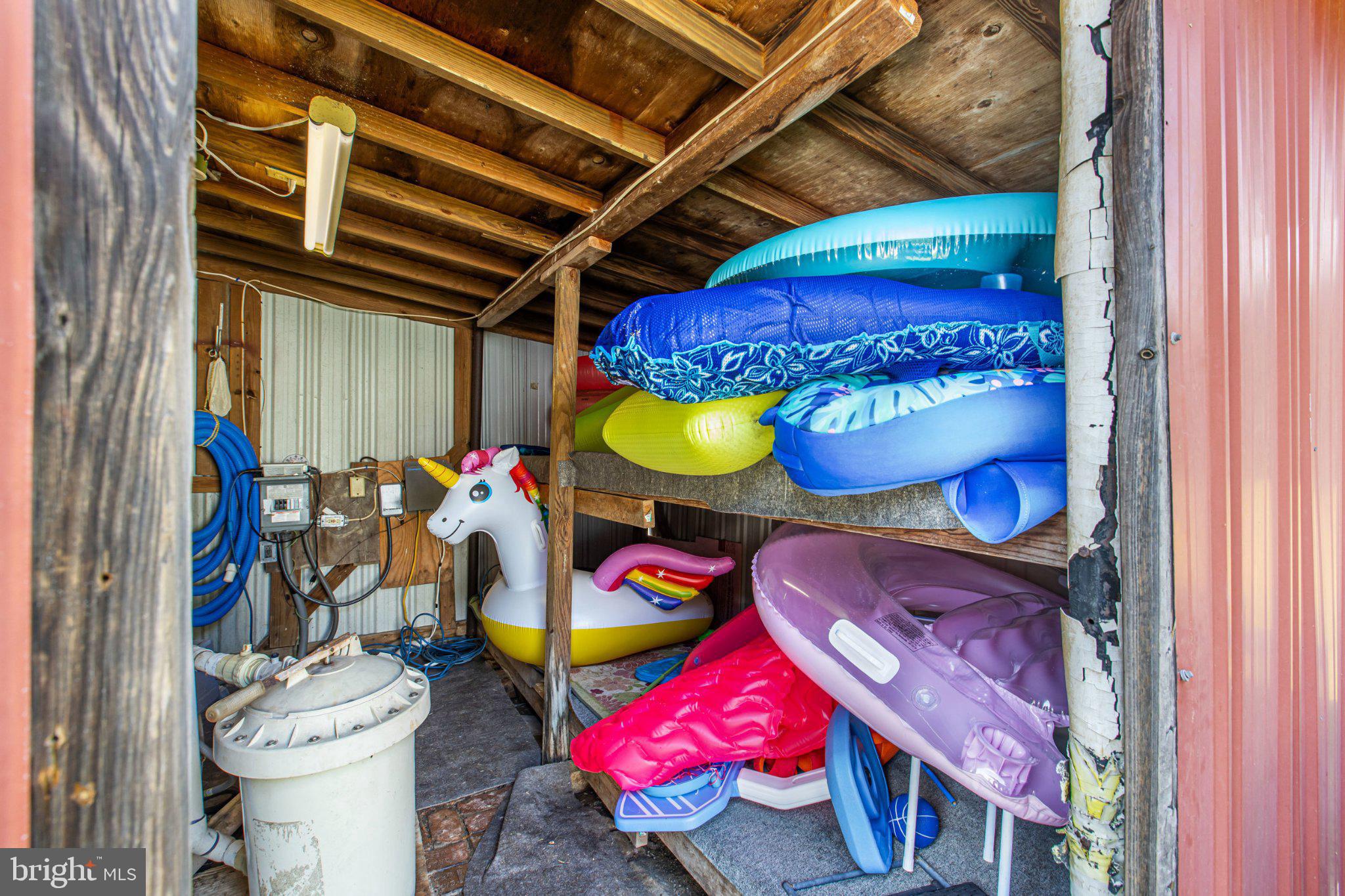 310 Dogtown Road Townsend, DE 19734 - Photo 32 of 43 Colorful pool floats in a cozy shed.