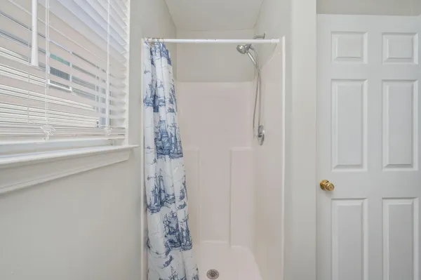 a bathroom with a shower