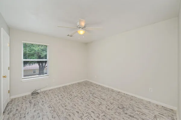 an empty room with a window