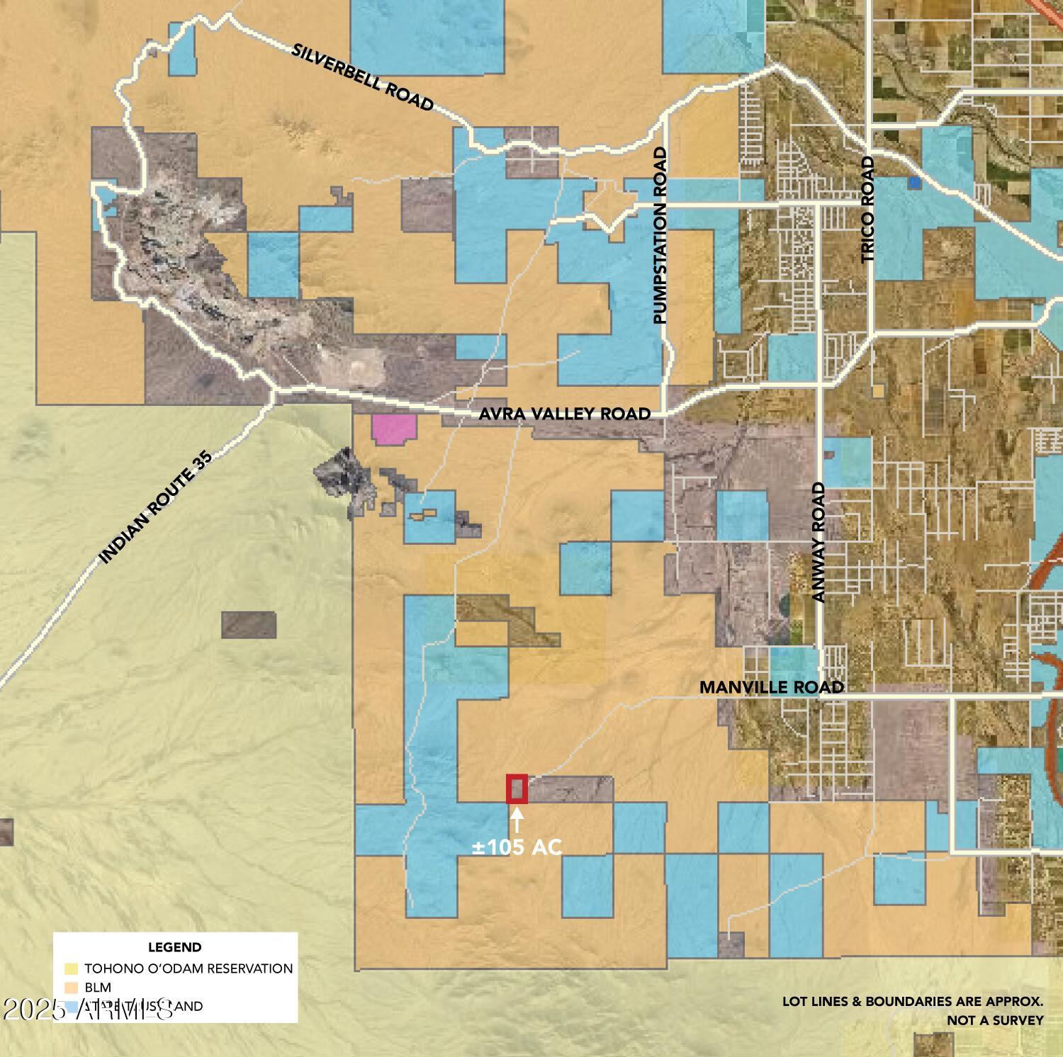 105-acres West Manville Road Marana, AZ 85653 - Photo 2 of 16 LAND-MAP_105-AC