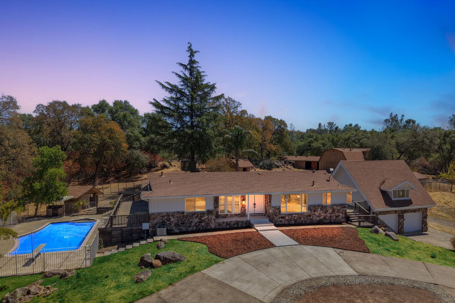 6740 Brooks Lane Loomis, CA 95650 - Photo 1 of 1 an aerial view of a house with a garden