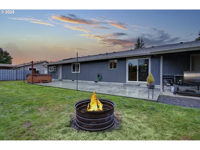 a house view with a garden space