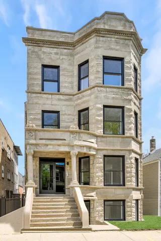 a front view of a building