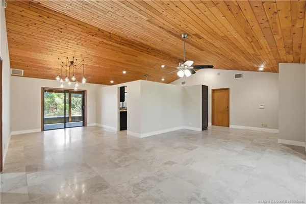 a view of a livingroom with a chandelier