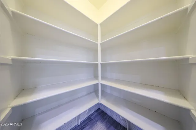 a view of an empty walk in closet