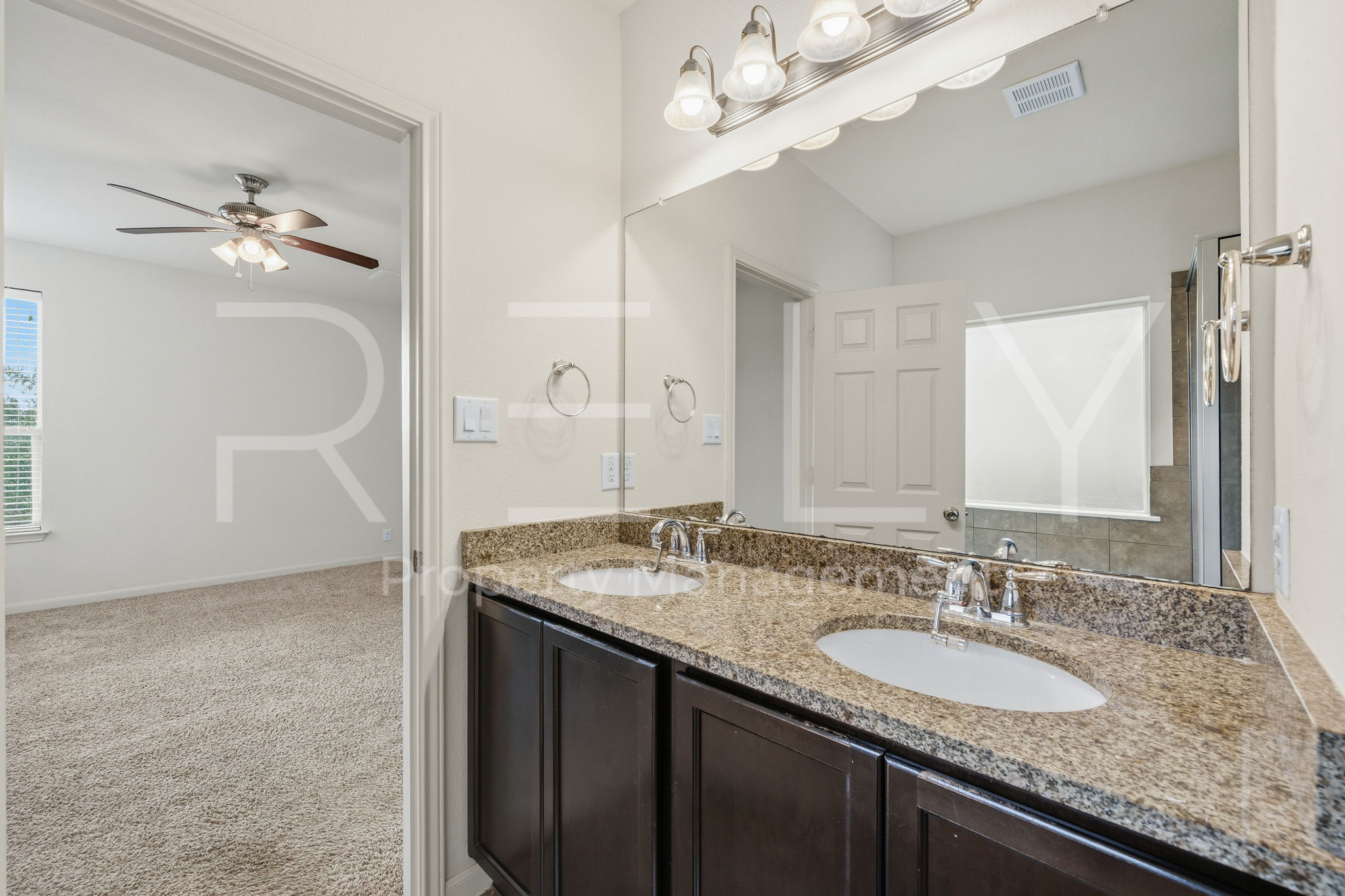 1405 Sunny Meadows Loop Georgetown, TX 78626 - Photo 22 of 40 Double vanity with granite counters offers convenience and a touch of elegance.