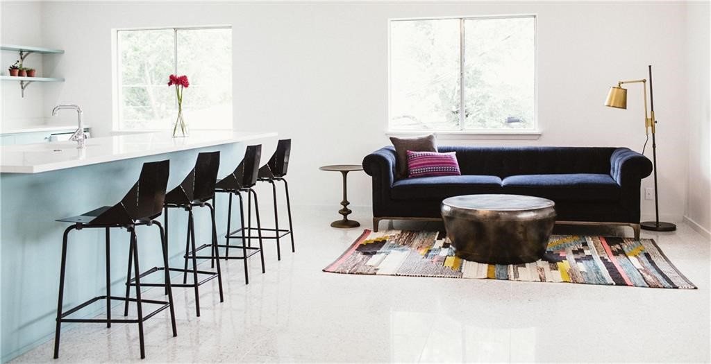 Fabulous Italian Terrazzo floors and the perfect about of natural light in this open kitchen concept.