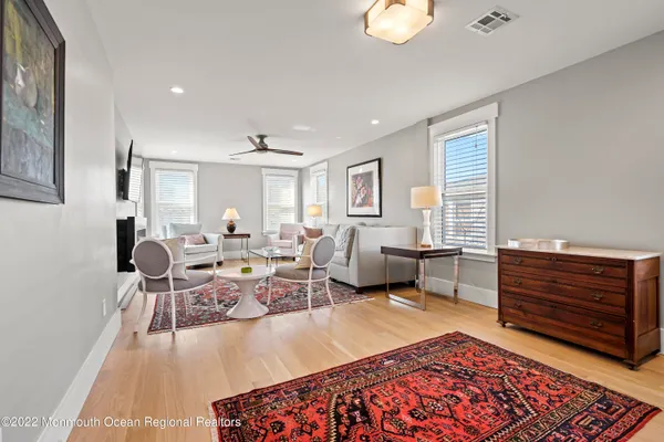 a living room with furniture