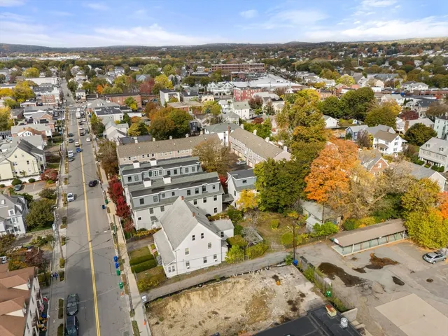 an aerial view of multiple house
