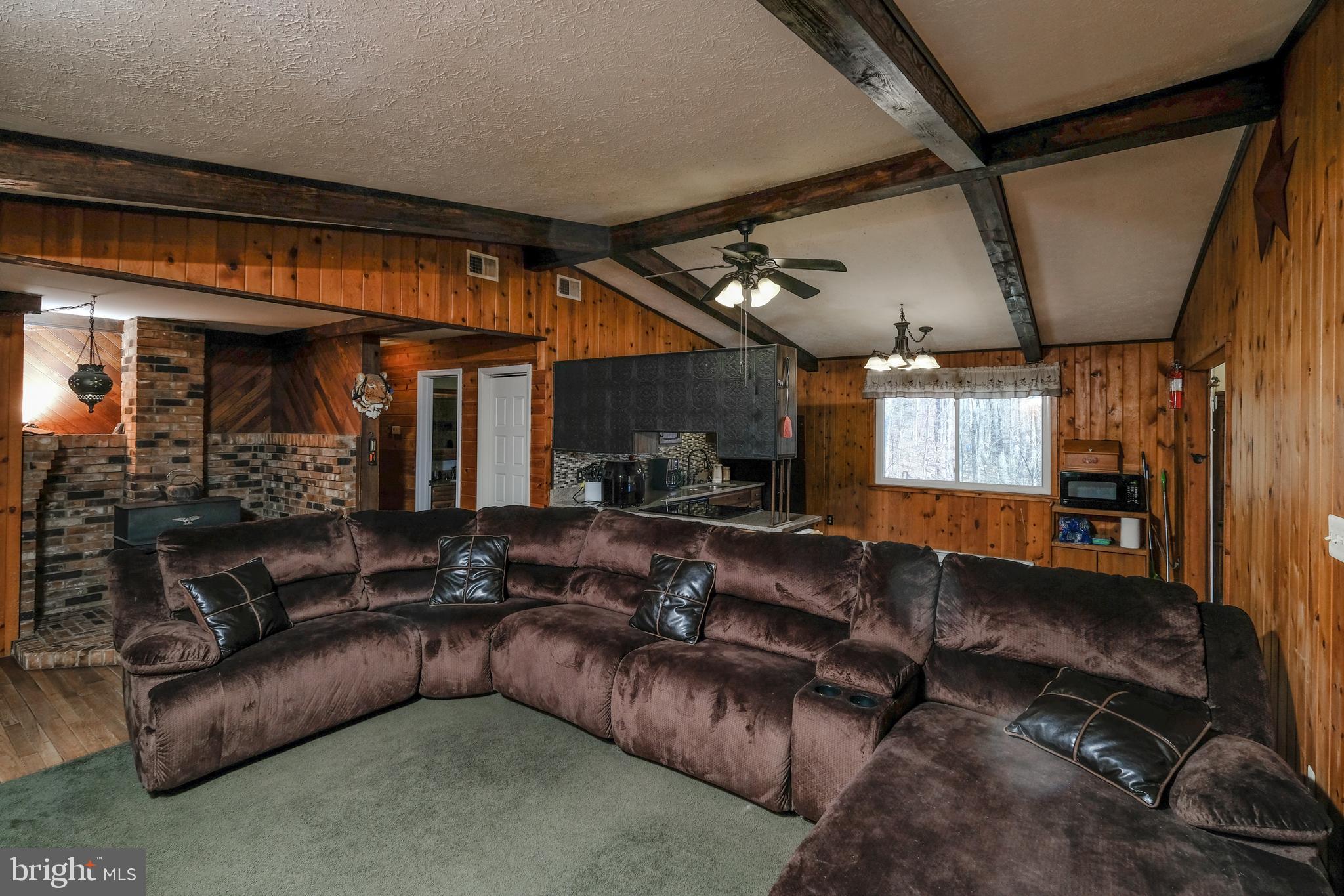 Family Room with Wood Stove