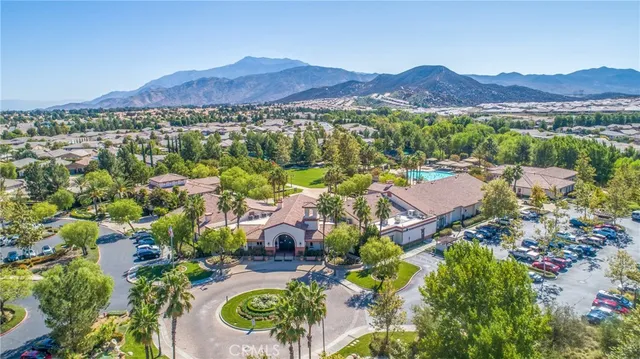 a view of a city with a mountain