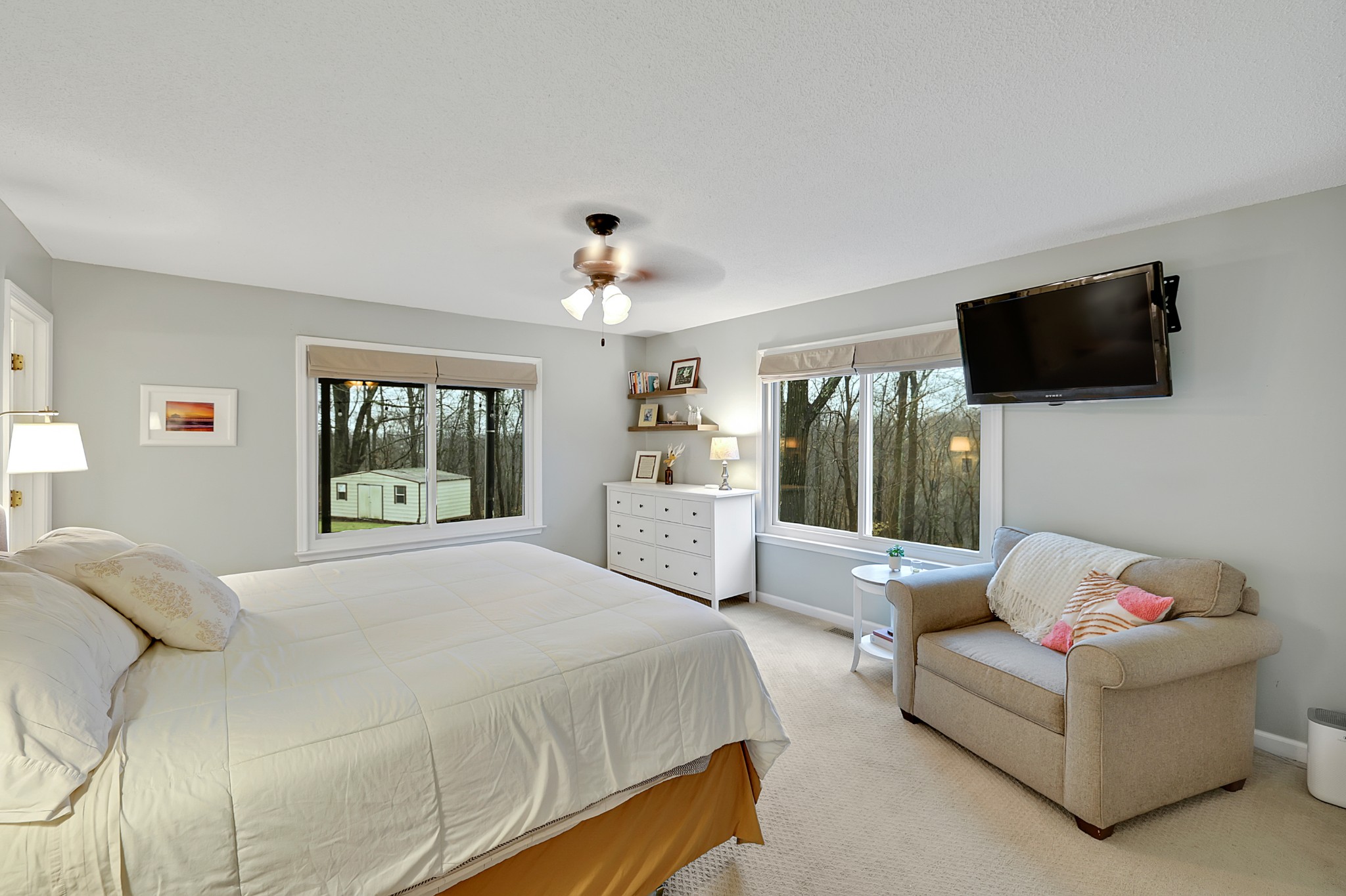 1820 Gravel Hill Road Columbia, TN 38401 - Photo 21 of 37 a spacious bedroom with a bed a window and a television