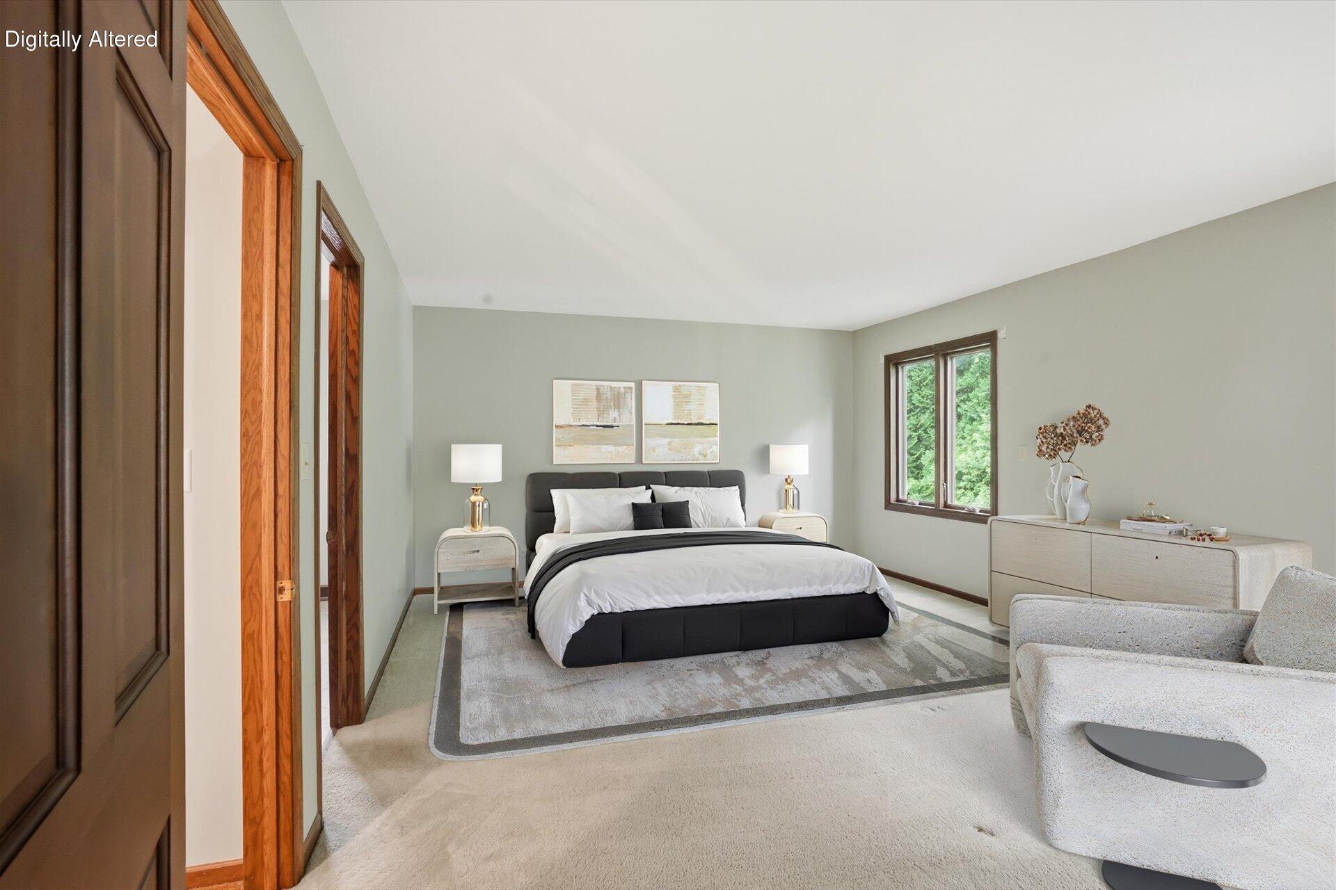 4100 South 119th Street Greenfield, WI 53228 - Photo 9 of 31 Primary offers EN SUITE , walk in closet, a walk in cedar closet. Bath updated also by AB&K with granite and heated floors!