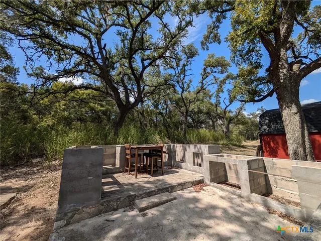 a view of an outdoor space with seating
