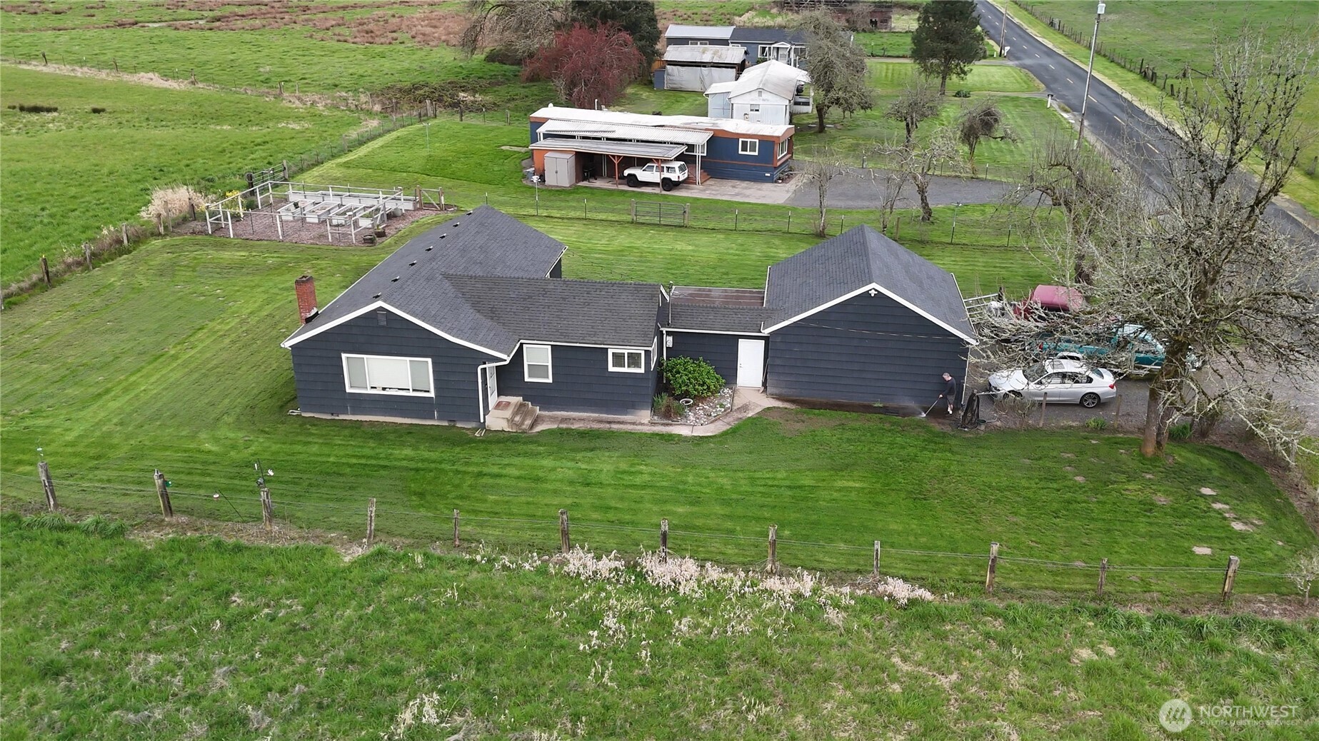 151 Barlow Point Road Longview, WA 98632 - Photo 16 of 34 an aerial view of a house with garden space and street view