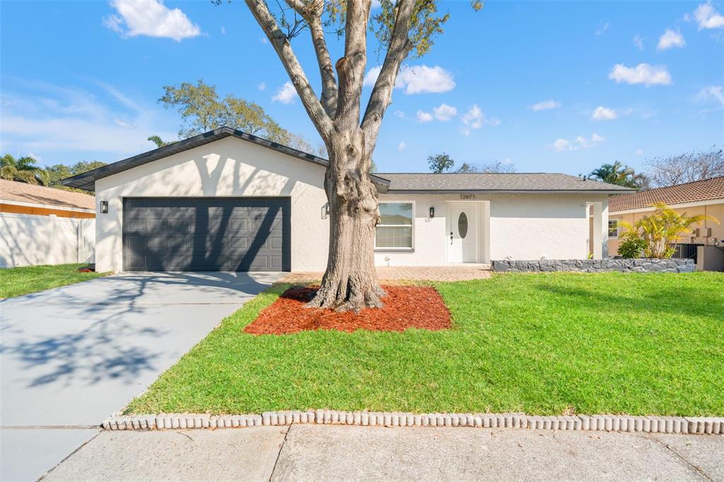 12671 115th Street Largo, FL 33778 - Photo 38 of 39 a front view of a house with a yard and garage