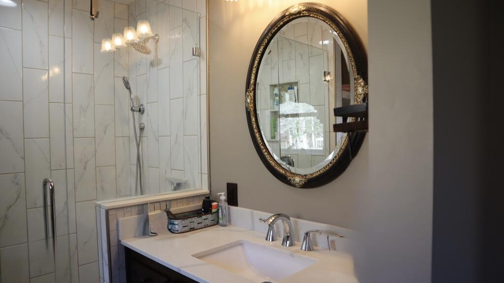 1247 Cannady School Road Southeast Floyd, VA 24091 - Photo 26 of 54 a bathroom with a sink and a mirror