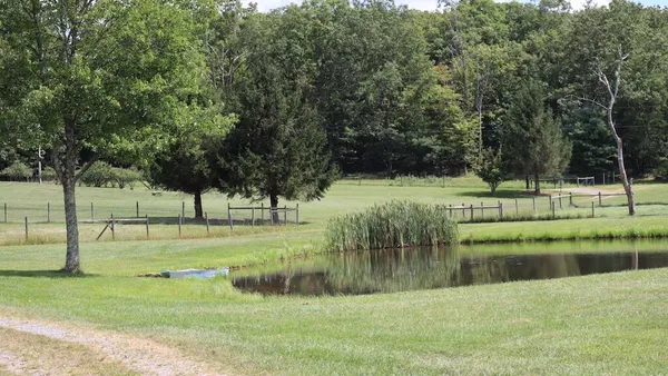 a view of backyard with green space