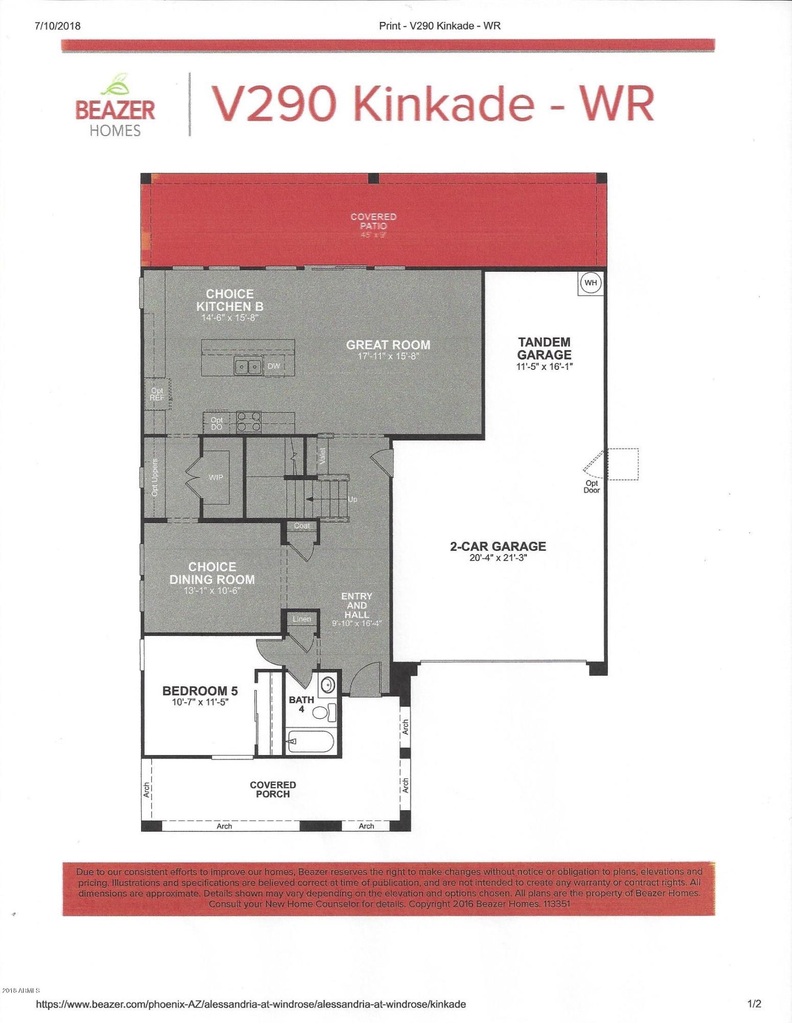 21354 West Berkeley Road Buckeye, AZ 85396 - Photo 38 of 39 Kinkade first floor plan