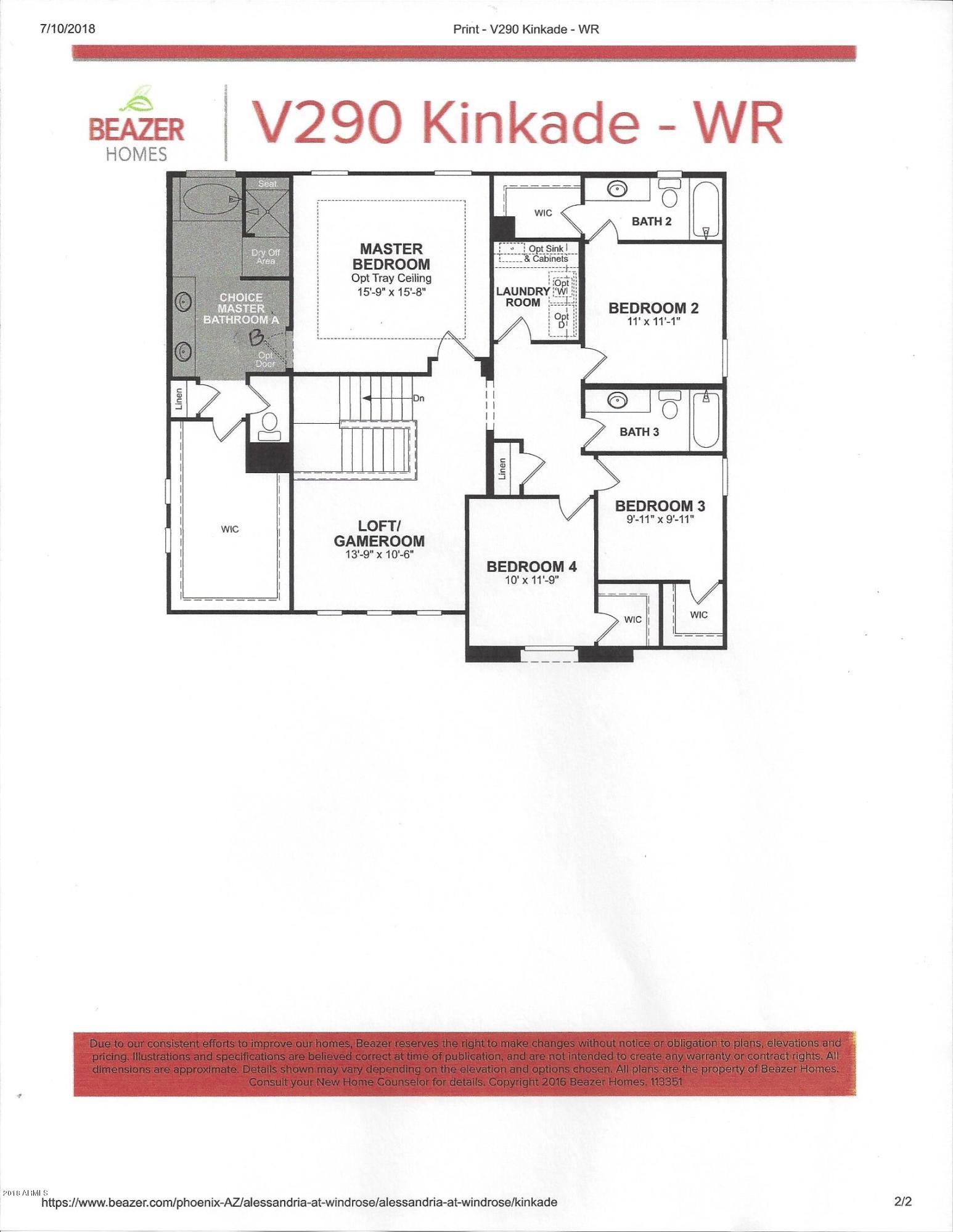 21354 West Berkeley Road Buckeye, AZ 85396 - Photo 39 of 39 Kinkade second floor plan