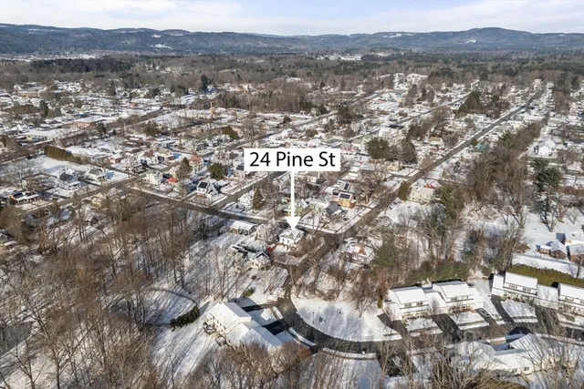 a view of city and mountain