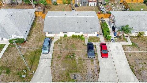 an aerial view of a houses