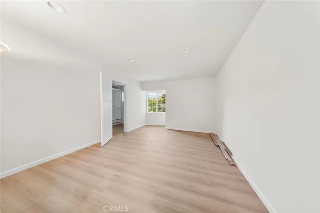 a view of an empty walk in closet