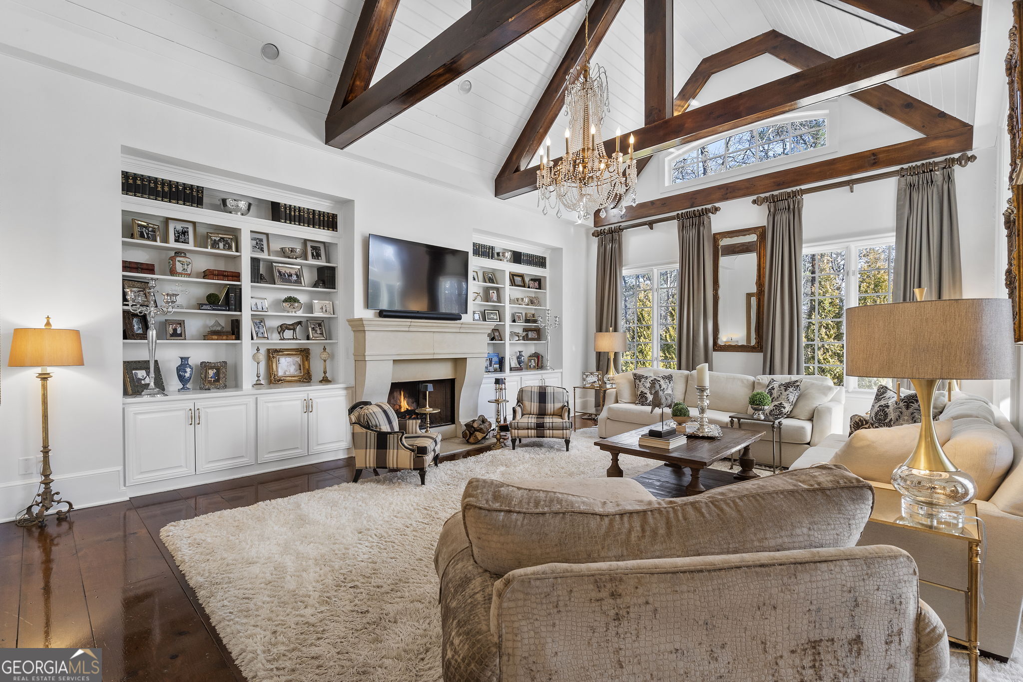 9 Belle Meade Drive Rome, GA 30165 - Photo 22 of 78 a living room with furniture a fireplace and a flat screen tv