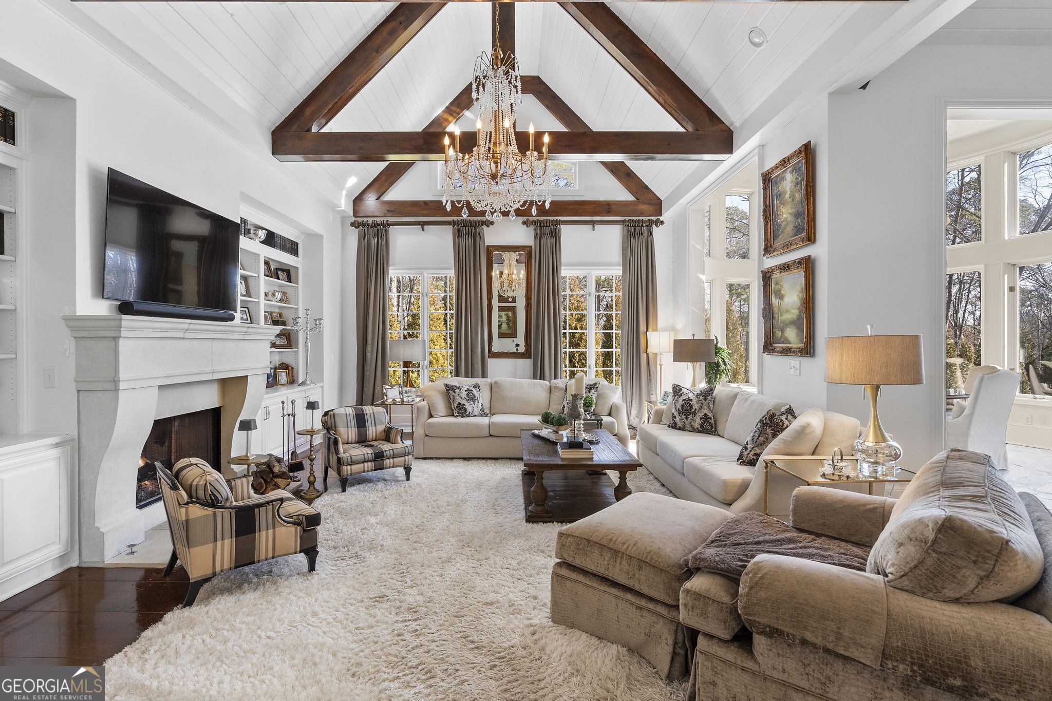 9 Belle Meade Drive Rome, GA 30165 - Photo 23 of 78 a living room with furniture fireplace and a flat screen tv
