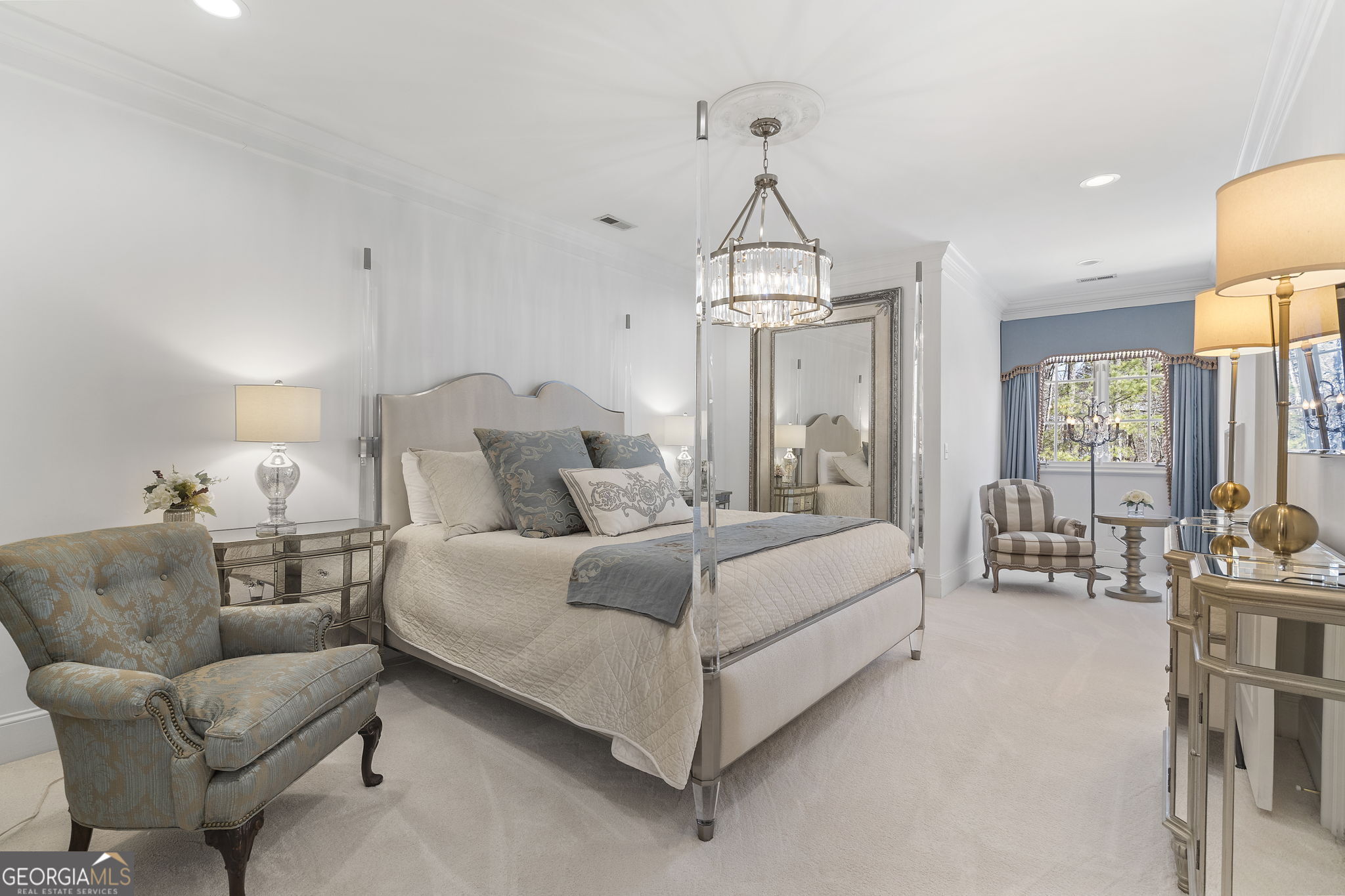 9 Belle Meade Drive Rome, GA 30165 - Photo 37 of 78 a spacious bedroom with a bed a chandelier and dresser
