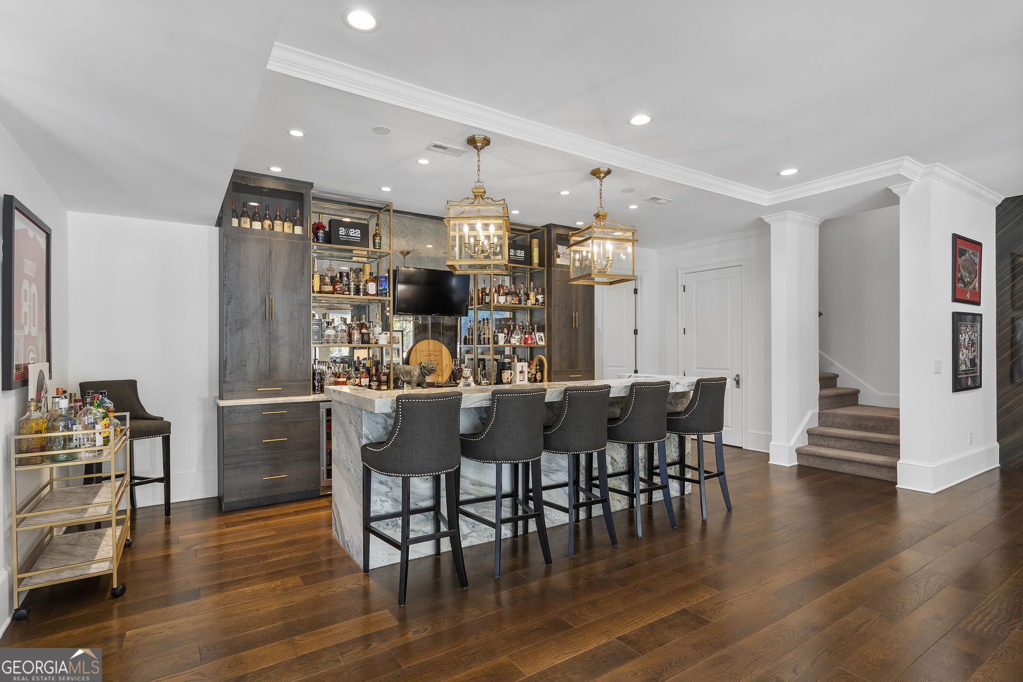 9 Belle Meade Drive Rome, GA 30165 - Photo 44 of 78 a kitchen with stainless steel appliances kitchen island granite countertop a table chairs and a refrigerator