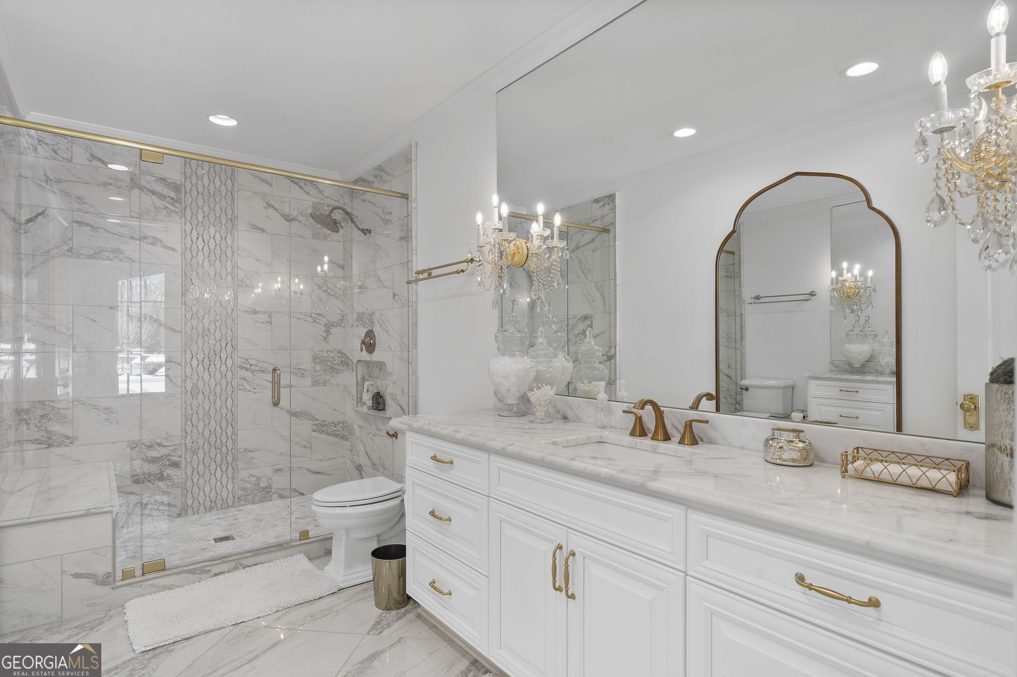 9 Belle Meade Drive Rome, GA 30165 - Photo 49 of 78 a bathroom with a double vanity sink toilet and shower