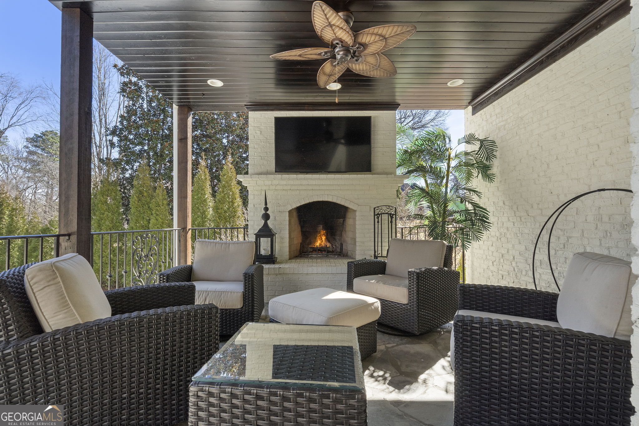 9 Belle Meade Drive Rome, GA 30165 - Photo 67 of 78 a living room with furniture a fireplace and a floor to ceiling window