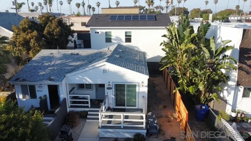 4922 Muir Avenue San Diego, CA 92107 - Photo 63 of 69 a aerial view of a house with table and chairs and potted plants