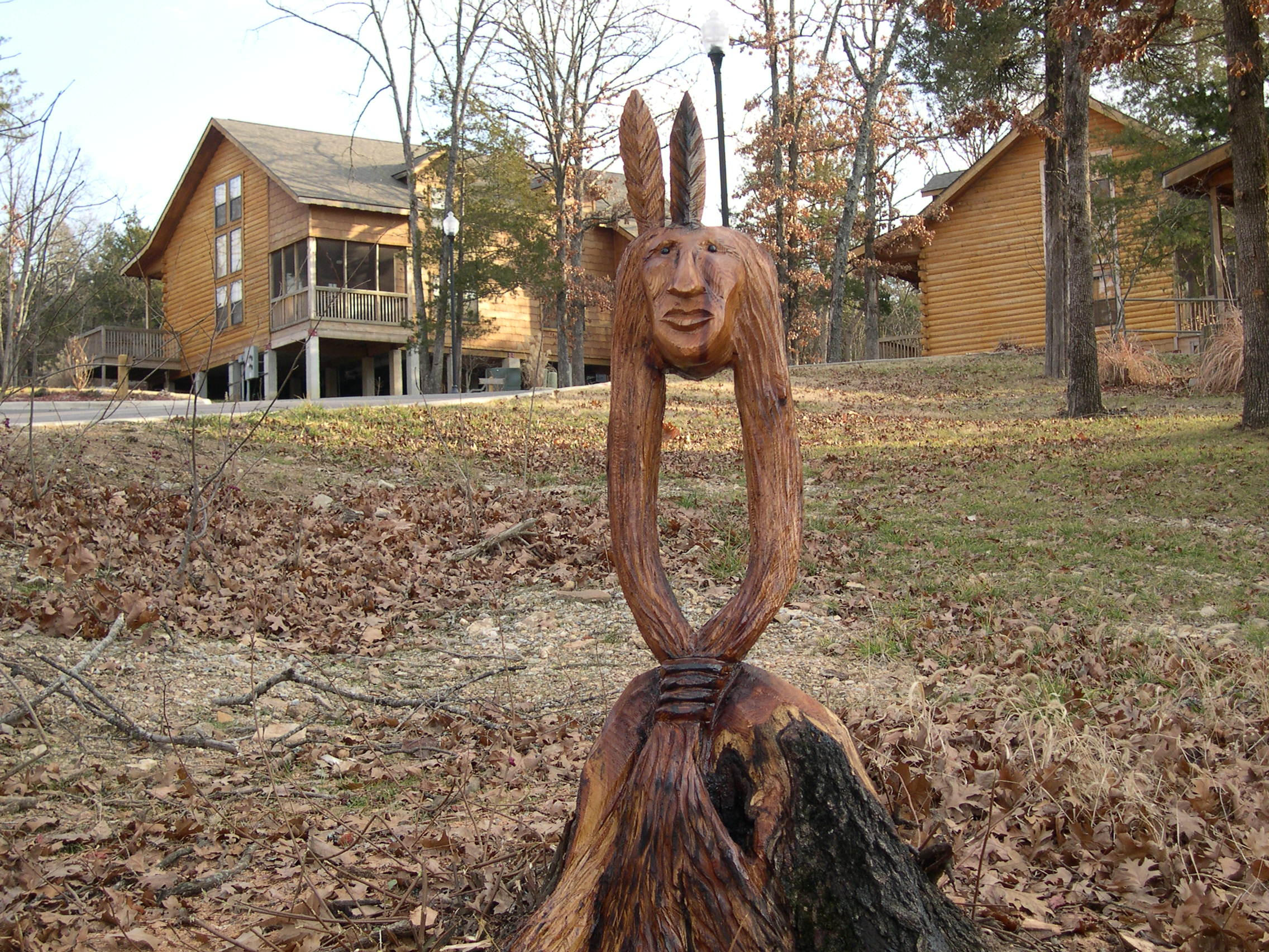 tree carvings thru-out