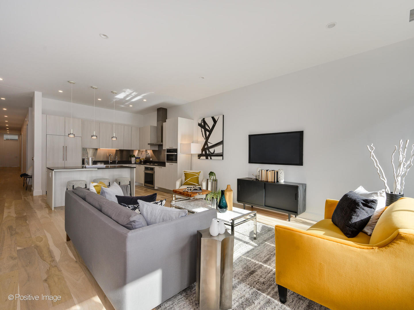 39 North Aberdeen Street, Unit 4S Chicago, IL 60607 - Photo 13 of 25 a living room with furniture and a flat screen tv