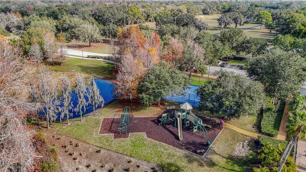 8942 Sandusky Lane New Port Richey, FL 34654 - Photo 84 of 87 an aerial view of a house with a yard basket ball court and outdoor seating