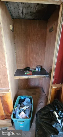 a room with a fireplace and a stove