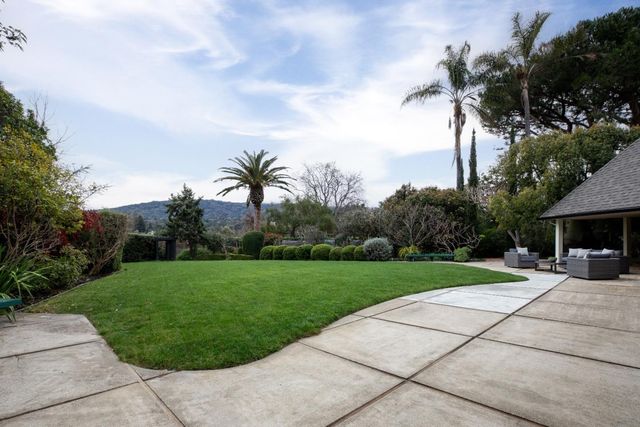 a view of a backyard