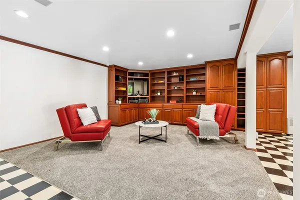 a living room with furniture