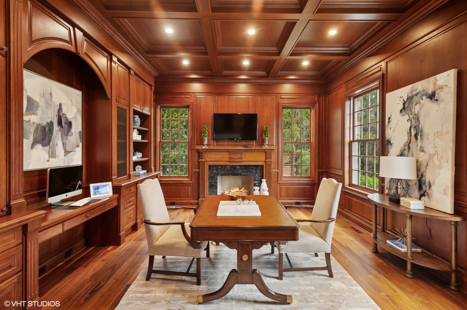78 Wagner Road Northfield, IL 60093 - Photo 16 of 66 a dining room with furniture a fireplace and wooden floor