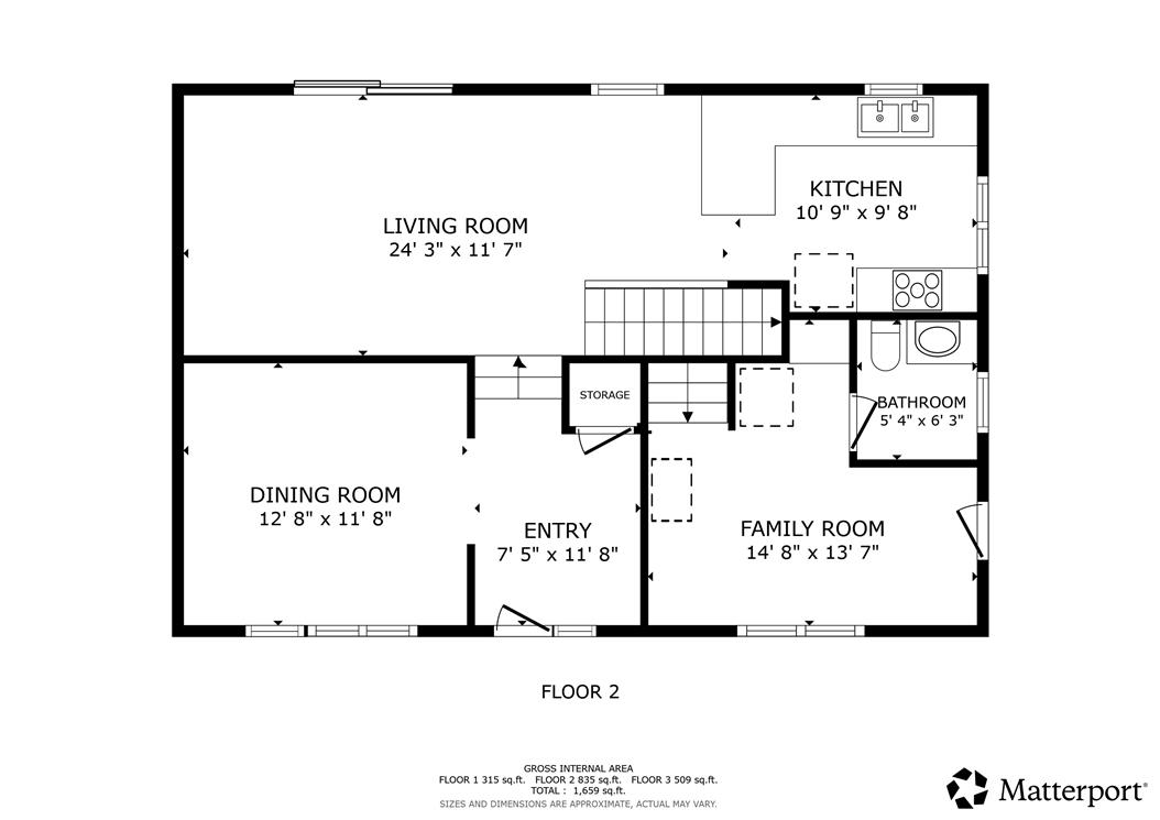 3031 Shakespeare Road Bethlehem, PA 18017 - Photo 29 of 30 A clear floor plan illustrates the thoughtful layout of the kitchen, living room, dining room, and family room spaces.