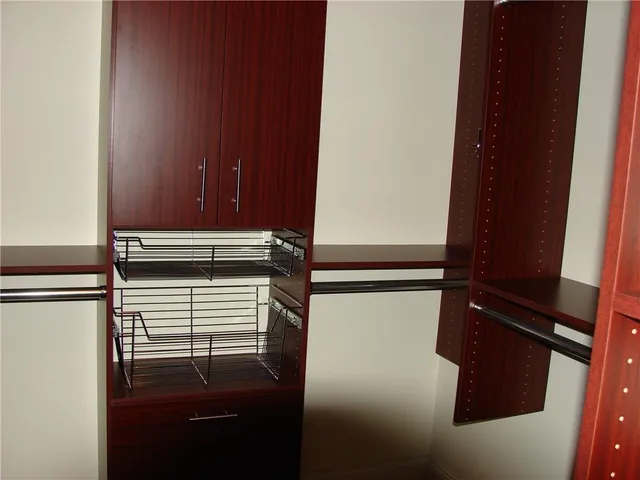 a close view of walk in closet