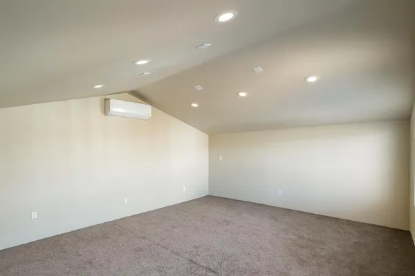 a view of a balcony with wooden floor