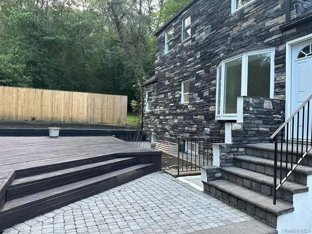 a view of outdoor space deck and living room